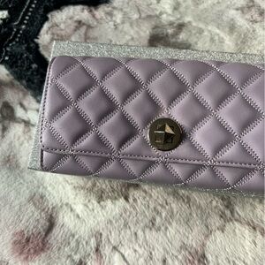Kate Spade quilted wallet lilac leather EUC